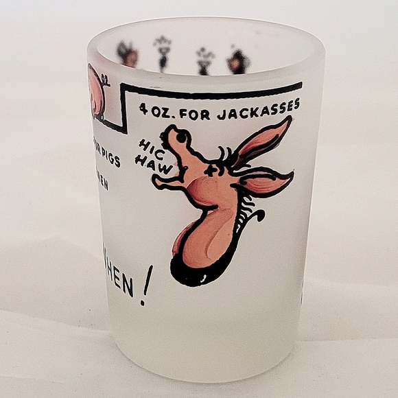 1950s Hazel Atlas Say When Frosted Shot Glass - Picture 4 of 7